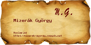 Mizerák György névjegykártya